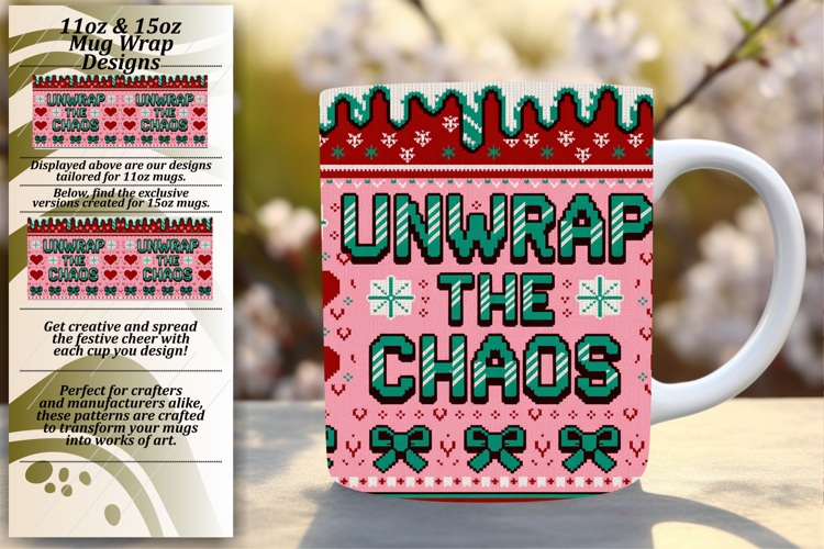 Classic 11oz Mug Wrap Png Design , Holiday