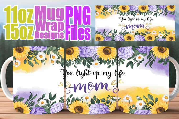 Breathtaking style sublimation 11oz 15oz mug wrap, Mother's