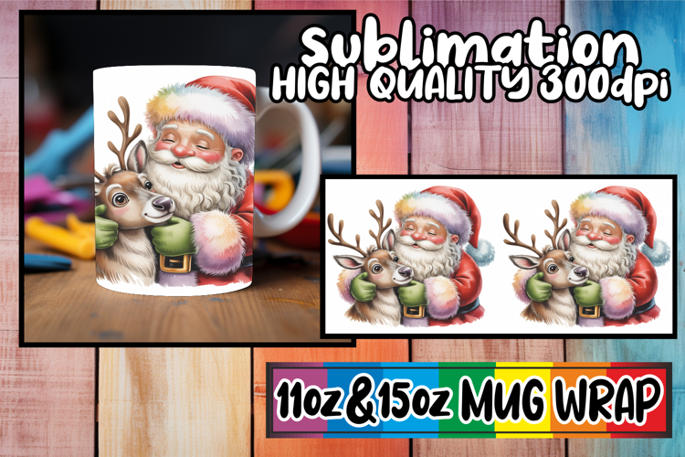 Magical mornings 11oz 15oz sublimation wrap, Funny Santa