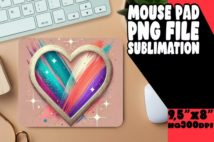 COZY DESK PAD FUN SUBLIMATION, Heart