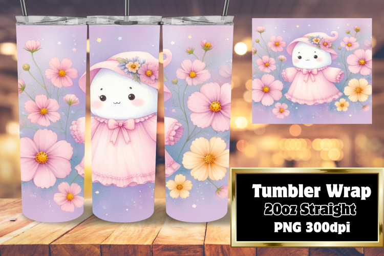 FRESH PNG for 20oz Tumbler Design , Cute Ghost