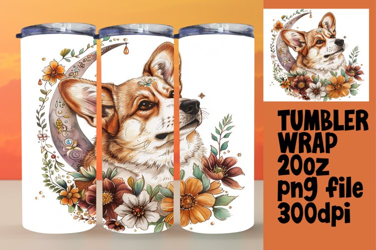 Color Splash Canines: Watercolor Tumbler Design 20oz