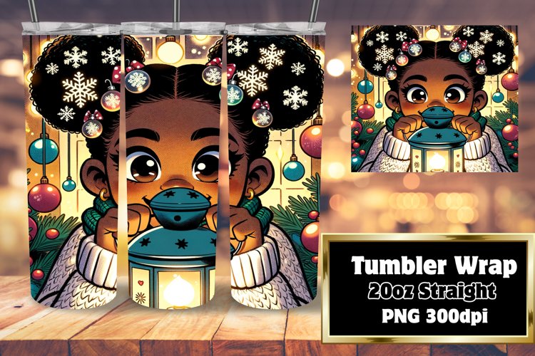 Christmas Afro Spirit 20oz Sublimation Tumbler