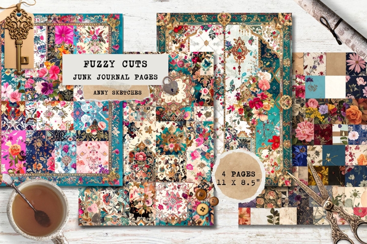 Fuzzy Cuts Collage Junk Journal Pages Printable
