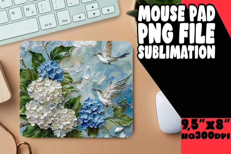 Bold Floral Pattern Sublimation Mouse Pad