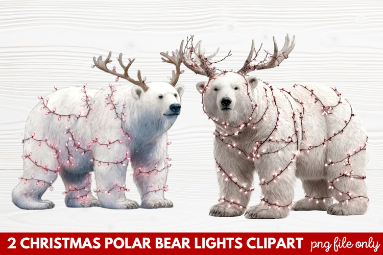 Christmas polar bear clipart Image 8