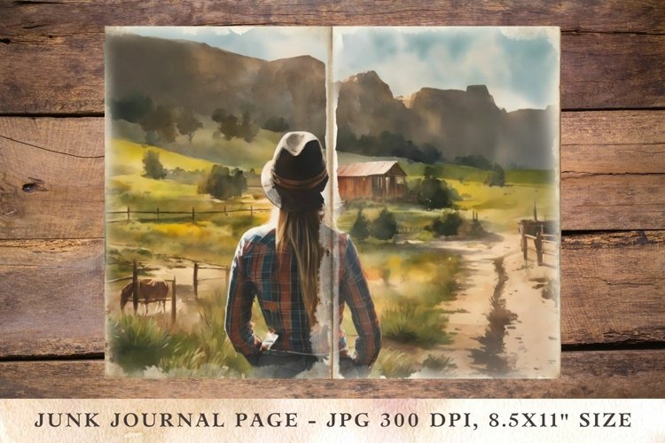 Printable Junk Journal Pages cowgirl 7