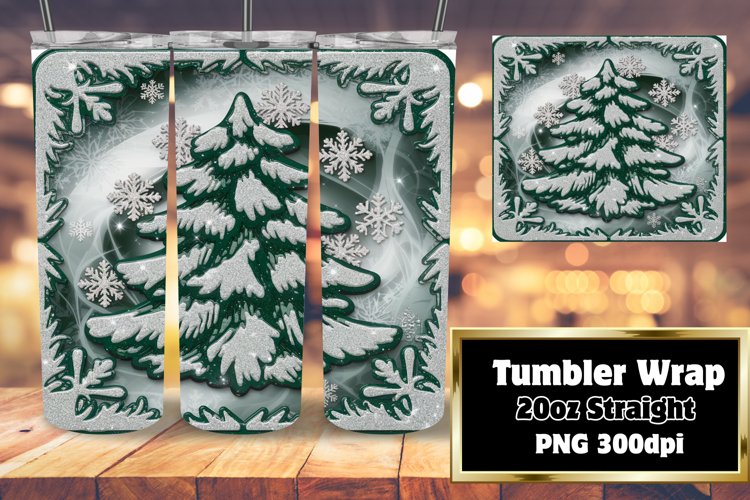 VIBRANT 20oz Tumbler Template for DIY , 3D Xmas