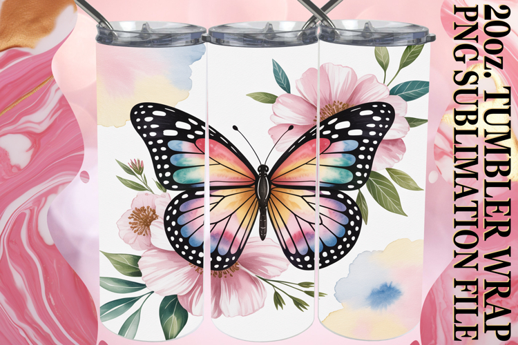 Joyful Reflections 20oz tumbler wrap, Butterfly