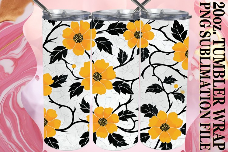 Blossom with Floral Tumbler Wrap - Sublimation