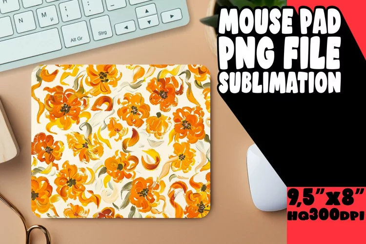 Blossoming Spring Meadow Pattern Mouse Pad