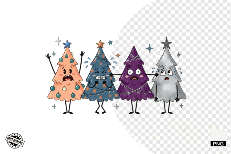 Cartoonish Christmas Trees Clipart example image 1