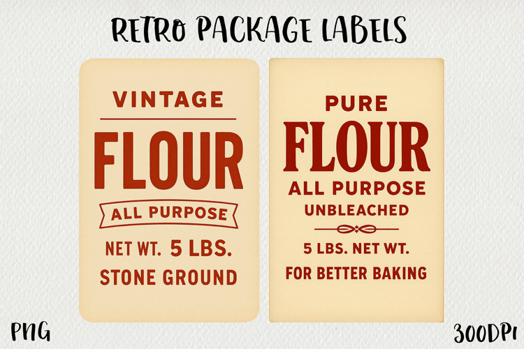 Vintage Food Label PNG Retro Pantry & Packaging Clipart.