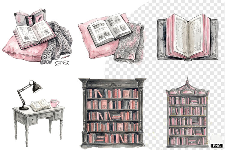 Frosted Library Clipart example image 1