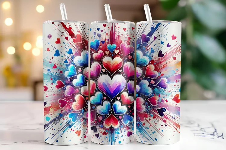 Hearts Tumbler Wrap | Sublimation | Tumblers
