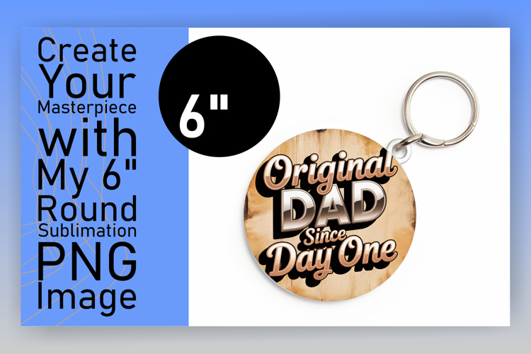 Chic Round Design Keychain Artwork , Fathers Day