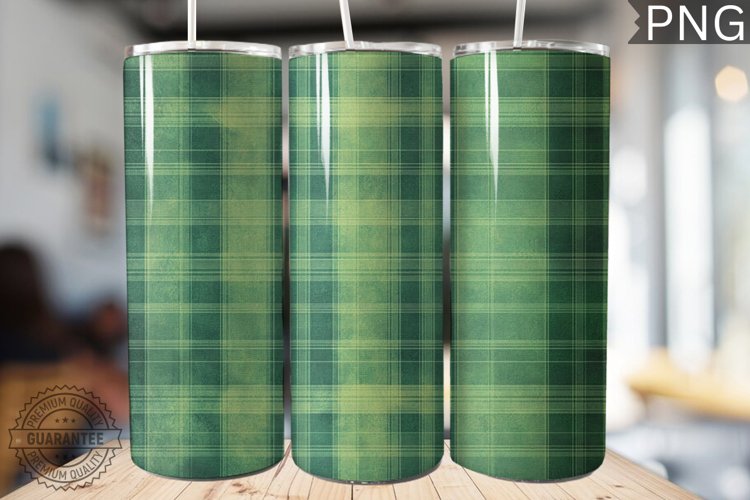 Green Plaid Tumbler Wrap - High Quality 300 Dpi example image 1