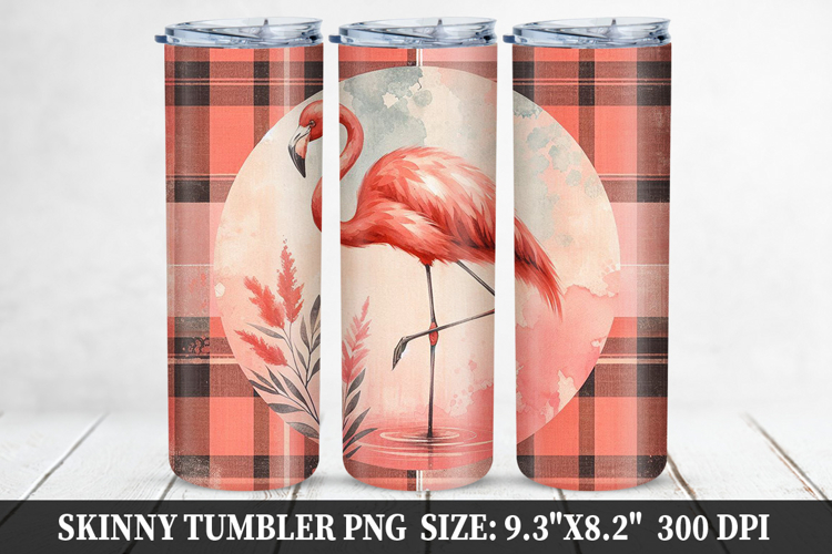 Flamingo Skinny Tumbler 20oz Wrap Design, Animal Tumbler Wra