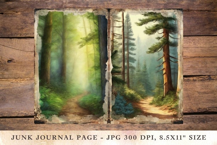 Printable Junk Journal Pages misty forest 11