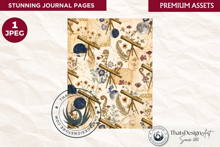 Botanical Herbarium Junk Journal digital paper textured