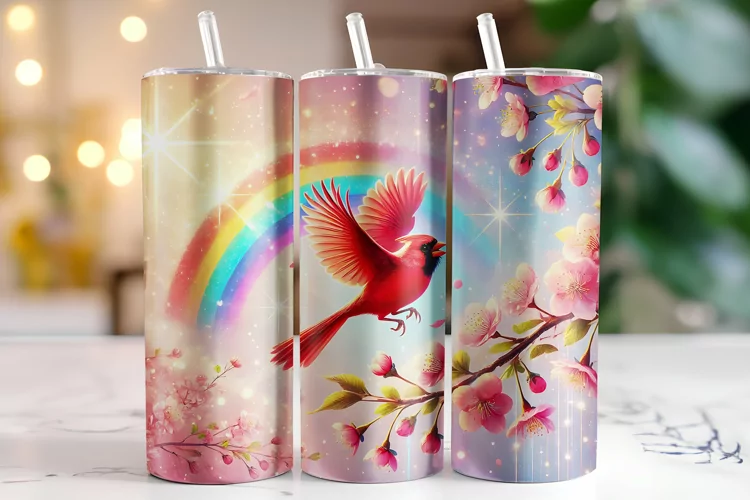 Cardinal Bird Tumbler Wrap | Sublimation | Tumblers