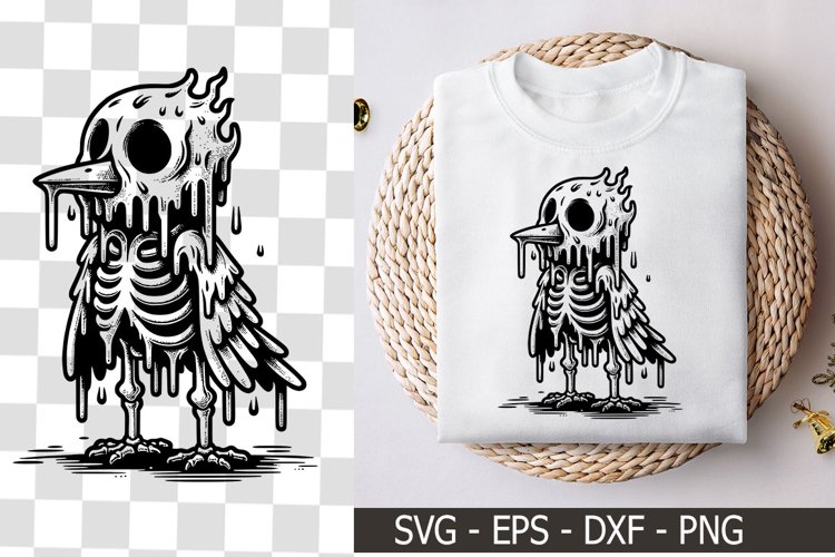 A Melting Bird Skeleton Character - Skeleton SVG