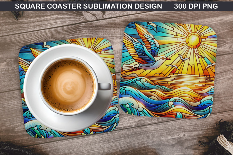 Dove Coaster Sublimation, Summer Coaster PNG Design