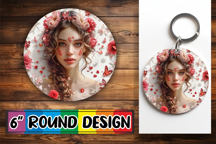 Sweet VWatercolor Love Symphony: Keychain Sublimation