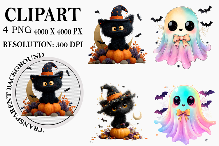Halloween Sublimation Clipart Watercolor PNG