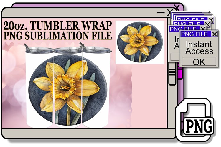 Springtime Denim Floral Tumbler Wrap 20oz