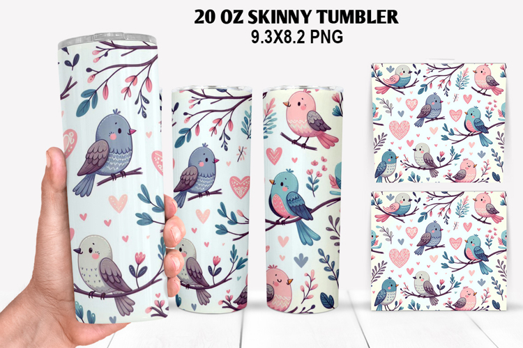 Valentine Skinny Tumbler 20oz Wrap Design, Valentine Tumbler