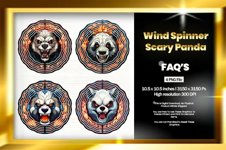 Scary Panda Wind Spinner Sublimation-04 Variations
