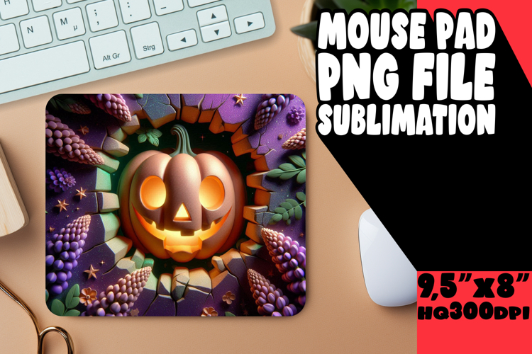 Timeless Mouse Pad Sublimation Style, 3D Pumpkin