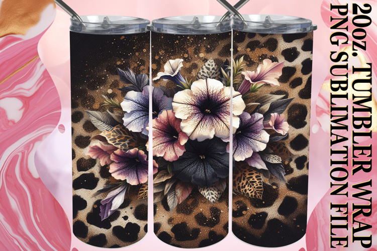 Joyful heart 20oz tumbler wrap, Leopard Prints