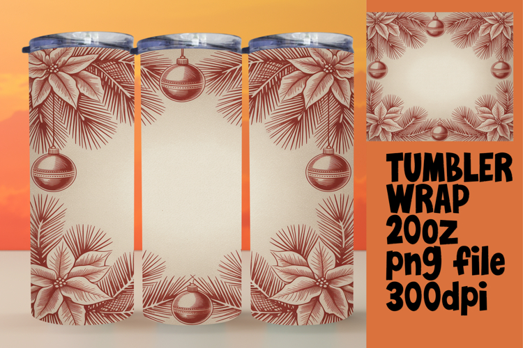 VIVID 20oz Tumbler PNG Template , Christmas