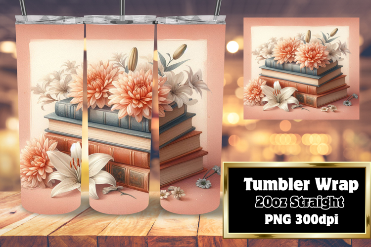 20oz Tumbler Design for Sublimation , Books