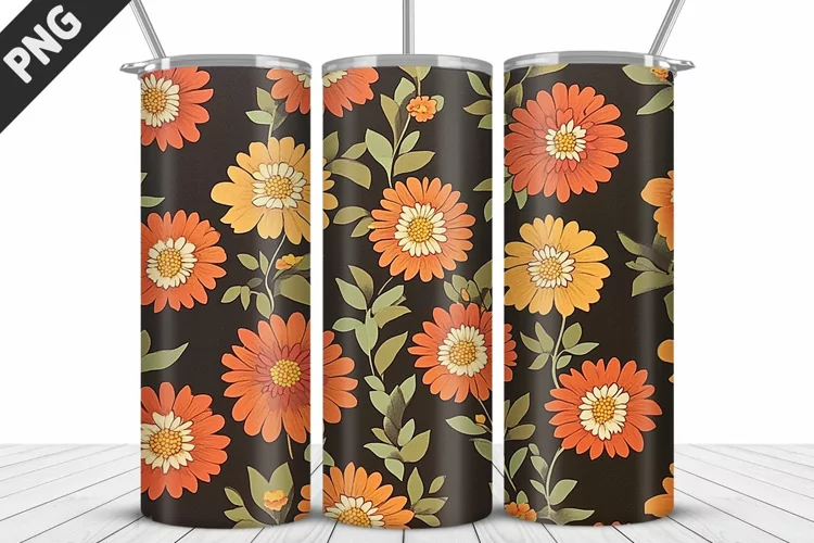 3D Prettiest Flowers Tumbler Wrap | Sublimation Design
