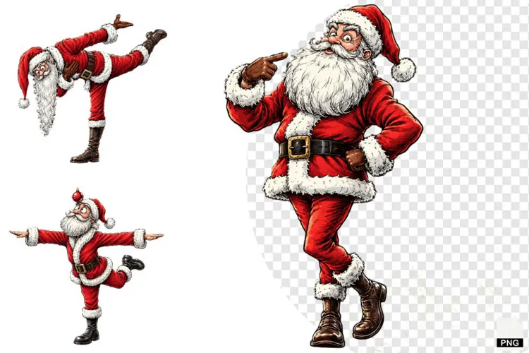Funny Quirky Santa PNGs