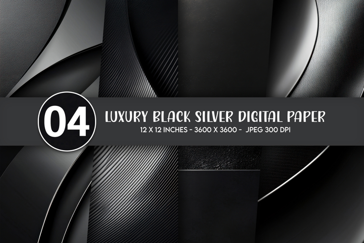 Luxury Black Silver Digital Paper