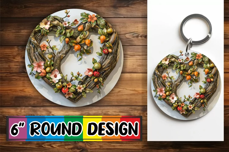 Floral Symphony Circle Design Sublimation Woodland Bliss
