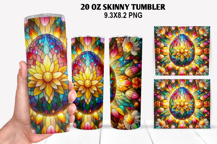 Skinny Tumbler 20oz Wrap Design, Easter Tumbler PNG Design