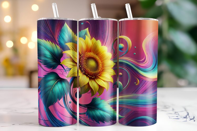 Sunflowers Tumbler Wrap | Sublimation | Tumblers example image 1