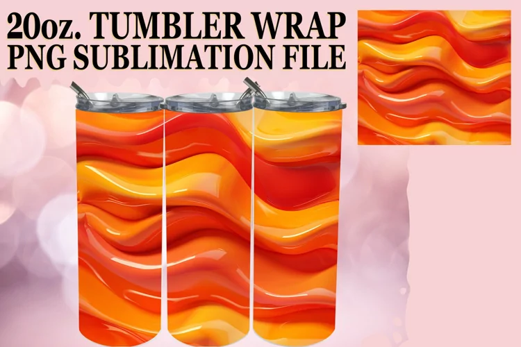 Bold Colorful 3D Inflated Tumbler Wrap Assortment
