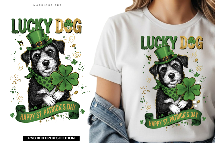St Patrick Day Dog Png Sublimation - Cute St patrick Dog