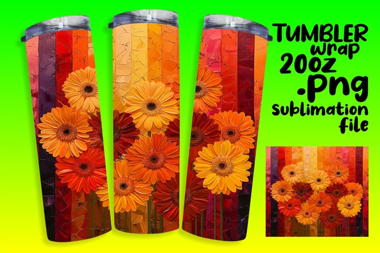 Bright Stripe and Blossom Tumbler Art