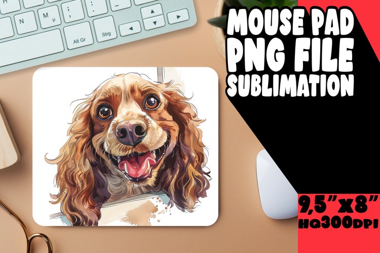 Funny PeekaBoo Dog Joy Sublimation Mousepad PNG example image 1