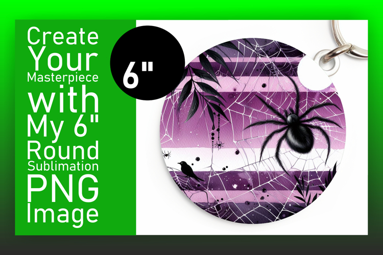 Artistic Keychain Round Design PNG , Halloween