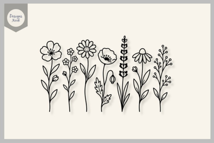 Wildflower Meadow Collection SVG, Cottagecore Wildflower SVG