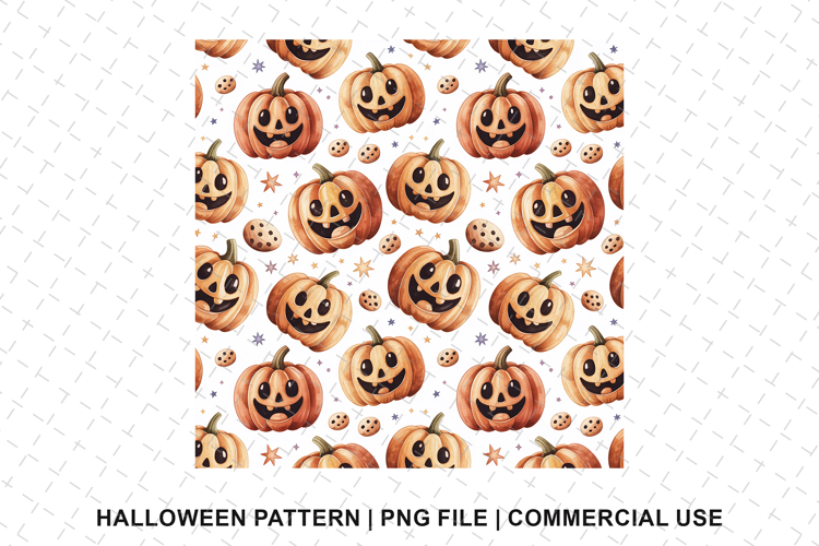 Halloween Pumpkin Pattern Png | Sublimation | Digital Paper