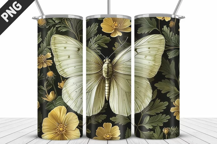 Butterfly 20 oz Tumbler Design|Butterfly Flower Tumbler Wrap